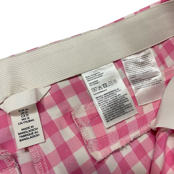 H&M Pink Gingham Trousers NWOT - Picture 5 of 10